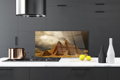 Kitchen Splashback Pyramids architecture yellow