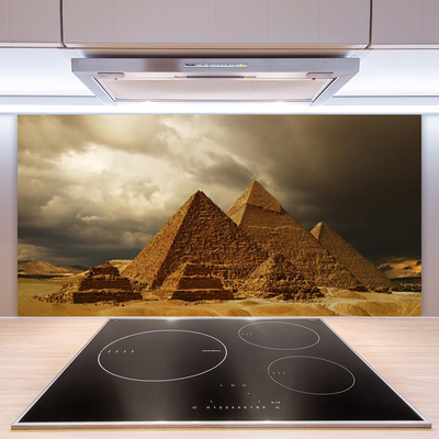 Kitchen Splashback Pyramids architecture yellow