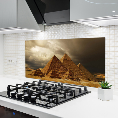 Kitchen Splashback Pyramids architecture yellow