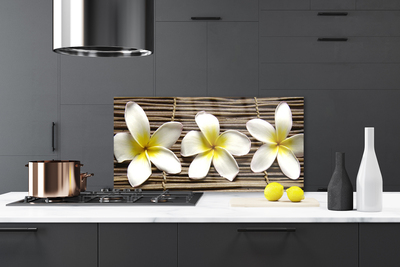 Kitchen Splashback Flowers floral white green