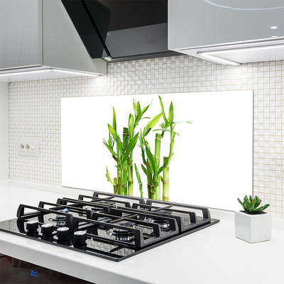 Kitchen Splashback Bamboo stalks floral green