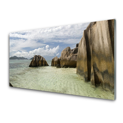 Kitchen Splashback Rock landscape grey