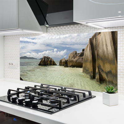 Kitchen Splashback Rock landscape grey