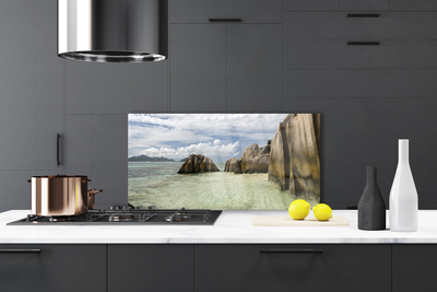 Kitchen Splashback Rock landscape grey