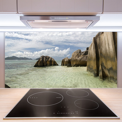 Kitchen Splashback Rock landscape grey