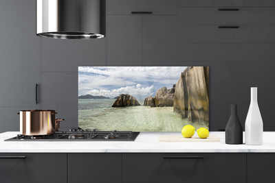 Kitchen Splashback Rock landscape grey