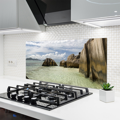 Kitchen Splashback Rock landscape grey