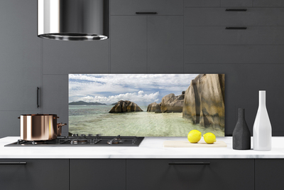 Kitchen Splashback Rock landscape grey