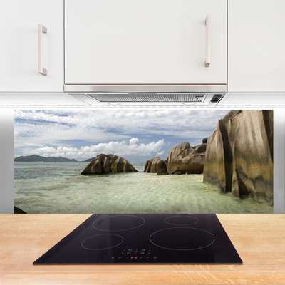 Kitchen Splashback Rock landscape grey