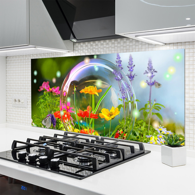 Kitchen Splashback Flowers nature multi