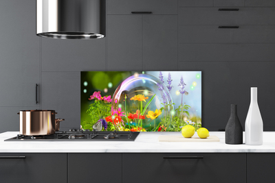 Kitchen Splashback Flowers nature multi