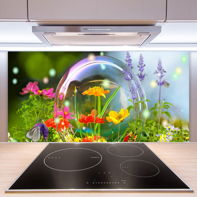 Kitchen Splashback Flowers nature multi