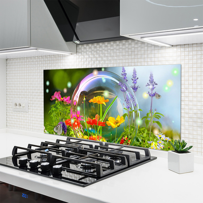 Kitchen Splashback Flowers nature multi