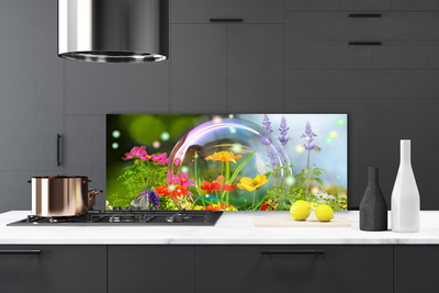 Kitchen Splashback Flowers nature multi