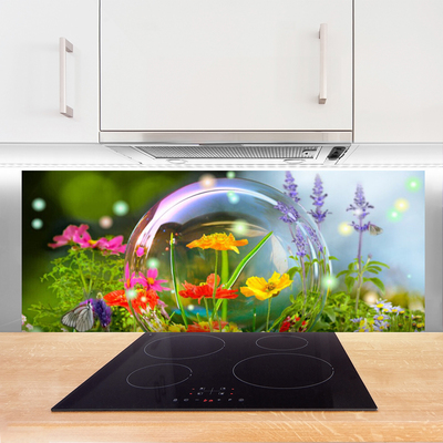 Kitchen Splashback Flowers nature multi