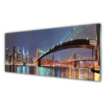 Kitchen Splashback City bridge architecture blue brown black grey