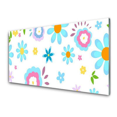 Kitchen Splashback Flowers art multi