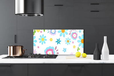 Kitchen Splashback Flowers art multi