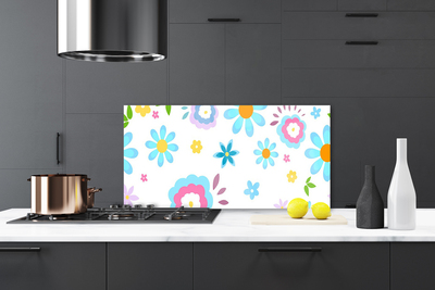 Kitchen Splashback Flowers art multi