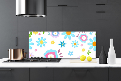 Kitchen Splashback Flowers art multi