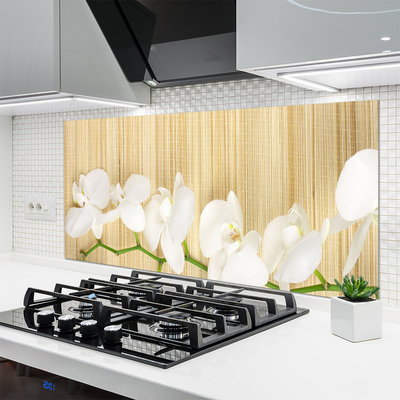 Kitchen Splashback Flowers floral white