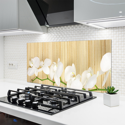 Kitchen Splashback Flowers floral white