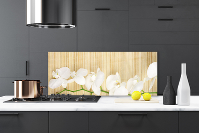 Kitchen Splashback Flowers floral white