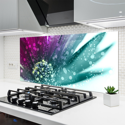 Kitchen Splashback Flower art red blue