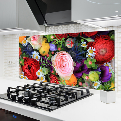 Kitchen Splashback Flowers floral multi