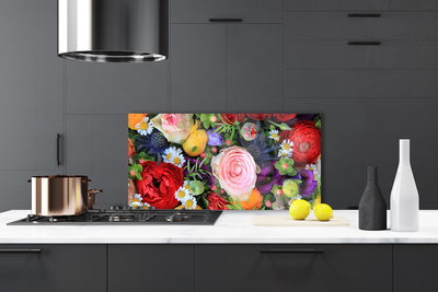 Kitchen Splashback Flowers floral multi