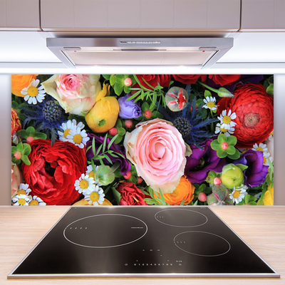 Kitchen Splashback Flowers floral multi