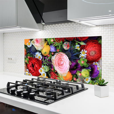 Kitchen Splashback Flowers floral multi