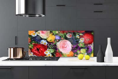 Kitchen Splashback Flowers floral multi