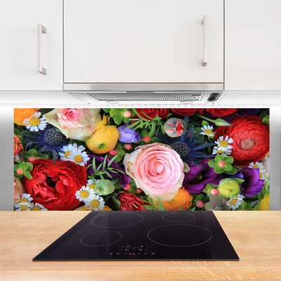 Kitchen Splashback Flowers floral multi