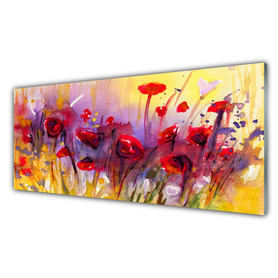 Kitchen Splashback Flowers art multi