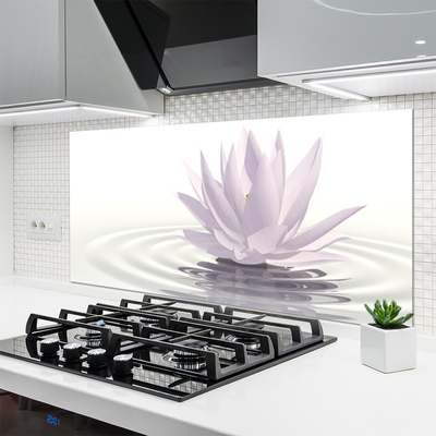 Kitchen Splashback Flower water art white