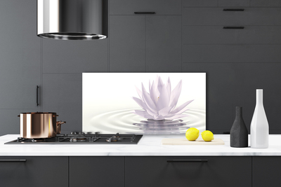 Kitchen Splashback Flower water art white