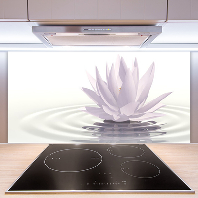 Kitchen Splashback Flower water art white