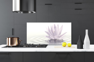 Kitchen Splashback Flower water art white