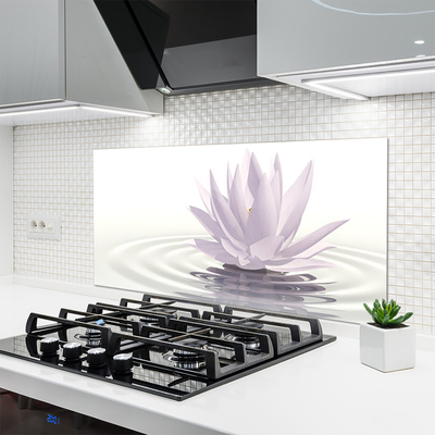 Kitchen Splashback Flower water art white