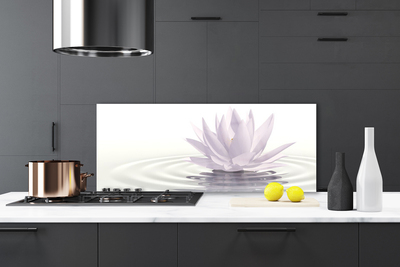 Kitchen Splashback Flower water art white