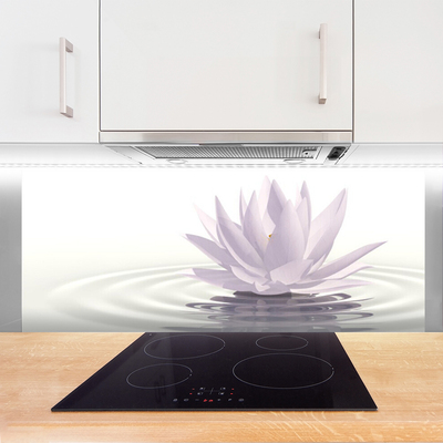 Kitchen Splashback Flower water art white