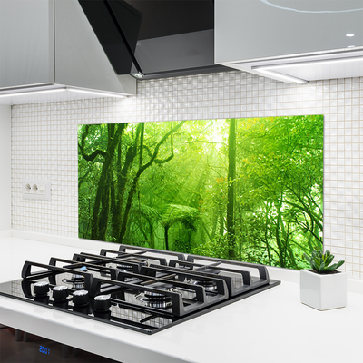 Kitchen Splashback Trees nature brown green