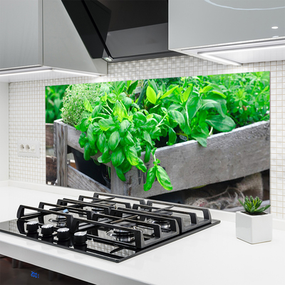 Kitchen Splashback Leaves floral green