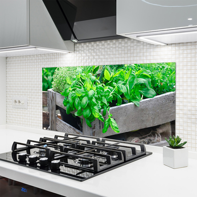 Kitchen Splashback Leaves floral green