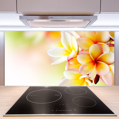 Kitchen Splashback Flowers floral green red white