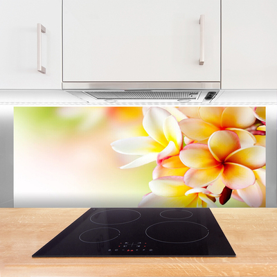 Kitchen Splashback Flowers floral green red white