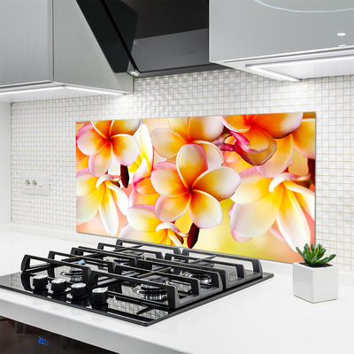 Kitchen Splashback Flowers floral red green white