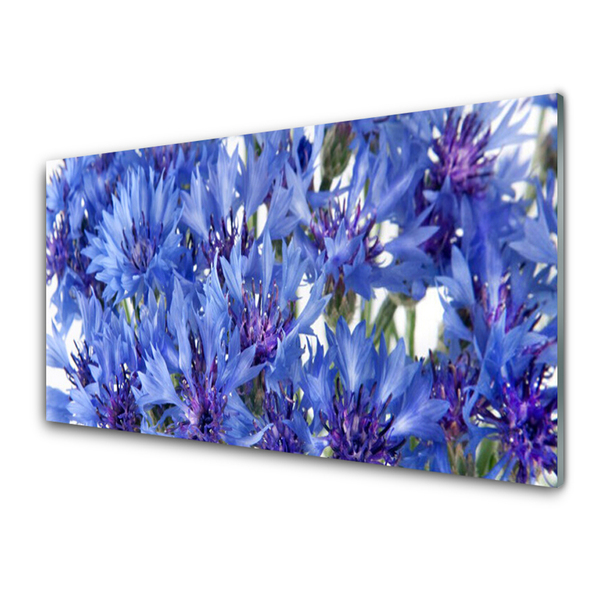 Kitchen Splashback Flowers floral purple