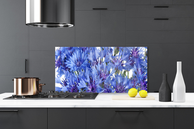 Kitchen Splashback Flowers floral purple